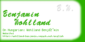 benjamin wohlland business card